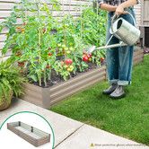 Raised Garden Bed Indoor Outdoor Planter Box Flower Herb Vegetable Green Fruit Holder Container for Yard Balcony Window Patio Steel 240x60x30cm