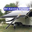 Portable RV Awning Opener Puller Reach Rod Pole for Tent Shelter Camper Canopy, Extends from 16 to 60 inch with Multi-Section Locking