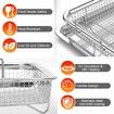 Air Fryer Basket for Oven, 30 x 22 cm Non-stick Steel Mesh Grill Basket Air Fryer Baking Tray Accessories Rack Roasting Basket