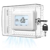 Large Thermostat Lock Box Cover with Key, Clear Thermostat Cover with Lock Compatible With Honeywell Home Thermostat On Wall, 19 x 15 x 8 cm