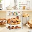 1 Pc Cake Display Case,Bread Bin For Kitchen Countertop,4-Tier Adjustable Clear Bread Storage With Magnetic Door For Bakery And Pastry Shop