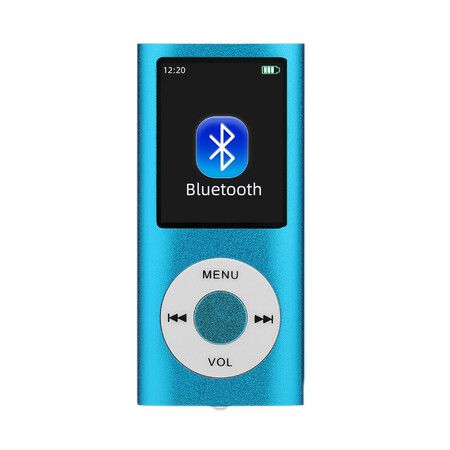32GB MP3 Player, Portable Lossless Sound Slim MP3 Music Player with Earphone, 1.8 Inch LCD Screen Digital Music Player, Blue