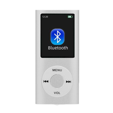 32GB MP3 Player, Portable Lossless Sound Slim MP3 Music Player with Earphone, 1.8 Inch LCD Screen Digital Music Player, Silver