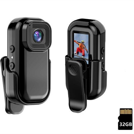 FHD 1080P Body Camera with Audio and Video Recording,Thumb Action Camera Wearablewith Magnetic 360 Degree Clip Worn Cam for Travel,Cycling,Pet Walking-32GB