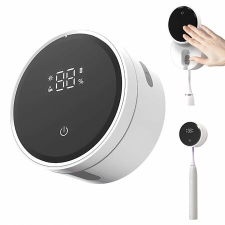 Wall Mounted Electric Toothbrush Holder Auto Cleanling Toothbrush in Circle for Bathroom Rotating Cover Rechargeable Home Gadget