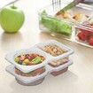 20 Set Reusable Snack Containers,2 Compartment Dipping Containers with Lid for Refrigeration,Portion Control,Outdoor Takeaway Sauce Dip Case