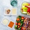 20 Set Reusable Snack Containers,2 Compartment Dipping Containers with Lid for Refrigeration,Portion Control,Outdoor Takeaway Sauce Dip Case