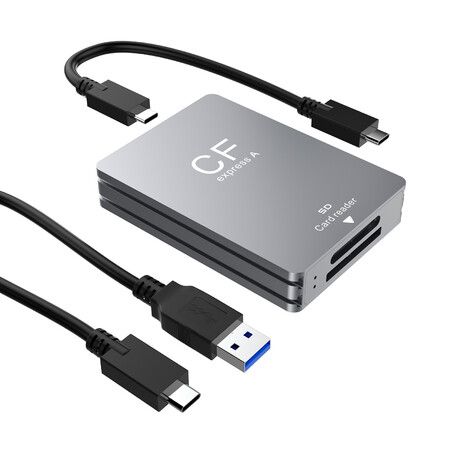 CFexpress Type A and SD Dual Slot Memory Card Reader, 10Gbps USB 3.2 Gen 2 Type A CFexpress Adapter, Compatible with Windows, Mac, Linux, Android