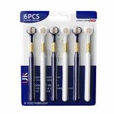 6pcs Soft  3 Sided Toothbrush  Adults Soft Hair  Brush Head Teeth Protection Tongue Cleaning Couple Style Christmas Gift  Random Color sent