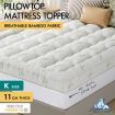 STARRY EUCALYPT Pillowtop Mattress Topper Bamboo Fibre Underlay Pad 11cm King