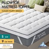 STARRY EUCALYPT Pillowtop Mattress Topper Luxury Bedding Mat Cover 9cm Single