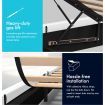 ALFORDSON Bed Frame Queen Size Gas Lift Base With Storage White Leather HOWELL