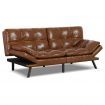ALFORDSON Sofa Bed Recliner Lounge Futon Couch 3 Seater Convertible Leather Brown