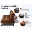 ALFORDSON Sofa Bed Recliner Lounge Futon Couch 3 Seater Convertible Leather Brown