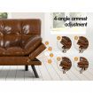 ALFORDSON Sofa Bed Recliner Lounge Futon Couch 3 Seater Convertible Leather Brown