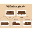ALFORDSON Sofa Bed Recliner Lounge Futon Couch 3 Seater Convertible Leather Brown