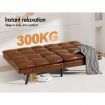 ALFORDSON Sofa Bed Recliner Lounge Futon Couch 3 Seater Convertible Leather Brown