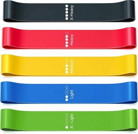 5 PCS Set Elastic Band Resistance Band Yoga Pull TPE Hip Training Supplies Elastic Ring Natural Rubber