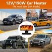 Car Heater,12V Fast Heating and Cooling Fan Portable Windshield Defogger and Defroster Plug into Cigarette Lighter for Car RV SUV