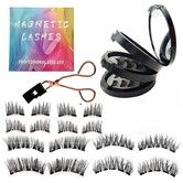 4 Pairs Magnetic False Eyelashes Extensions Semi-Natural Black Curly Thick Reusable Eyelashes With Applicator No Glue 3D Look Eye Makeup For Girls