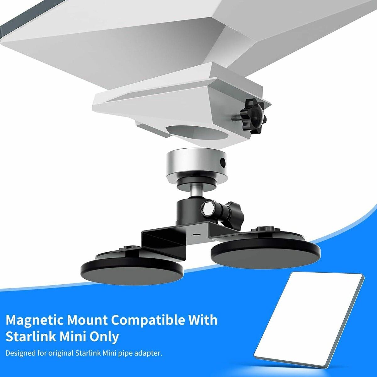 Starlink Mini Dish Mount, Magnetic Car Mount, Black Metal Frame, Roof Mount, Compatible with Starlink Mini Dish, Accessories for Car Roof/RV/Trucks/Boat