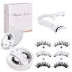 3D Natural Double-Sided Magnetic False Eyelashes Kit Reusable Portable Fake Eyelashes With Eyelash Clip,Size CT10-8