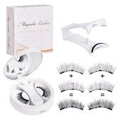 3D Natural Double-Sided Magnetic False Eyelashes Kit Reusable Portable Fake Eyelashes With Eyelash Clip,Size CT10-3