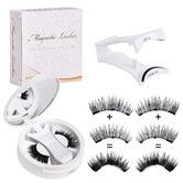 3D Natural Double-Sided Magnetic False Eyelashes Kit Reusable Portable Fake Eyelashes With Eyelash Clip,Size CT10-1