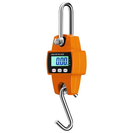 Portable Digital Crane Scale,300kg Hanging Scale,Mini Heavy Duty Industrial Electronic Weight Hook,LCD Digital Crane Scale,Weighing Scale Color Orange