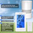 Digital Rain Gauge Outdoor, 5 in 1 Self Emptying Rain Collector Wireless Rain Gauge Outdoor, Monitoring Rainfall and Indoor or Outdoor Temperature