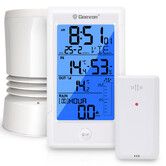 Digital Rain Gauge Outdoor, 5 in 1 Self Emptying Rain Collector Wireless Rain Gauge Outdoor, Monitoring Rainfall and Indoor or Outdoor Temperature