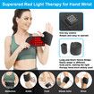 Red Light and Infrared Light for Hands Wrist Wearable for Hand Wrist Compression and Warm,Adjustable Velcro Straps, Wavelength Pulse Mode