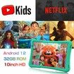 10 inch Kids Tablet Android 12 with 4GB RAM,32GB ROM, Large HD IPS Display,WiFi 6,Dual Camera,Bluetooth Tablets for Kids Ages 3-7(Green)