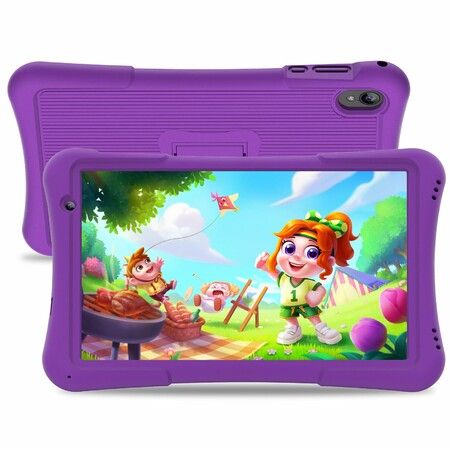 10 inch Kids Tablet Android 12 with 4GB RAM,32GB ROM, Large HD IPS Display,WiFi 6,Dual Camera,Bluetooth Tablets for Kids Ages 3-7(Purple)