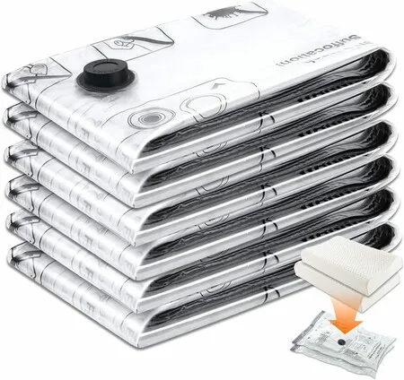 6 Packs 60x40 Compression Vacuum Bag Clothing Household Travel Storage