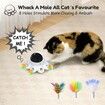 Cat Laser Toy 2-in-1 Interactive Automatic Motion Activated Moving 8 Holes Whack A Mole Feather USB Rechargeable Electronic Smart Sensor Kitten Toys,Yellow