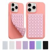 2 Pack Silicone Octo Cup Buddy Sticky Grip Holder,Silicone Suction Cup Phone Case Mount Double Sided,Hands-Free Phone Accessories Strong Grip Holder (Pink)