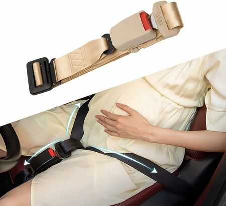 Cushion Bump Strap Adjuster for Seat Comfort-Seta Adjuster for Protecting Belly,White