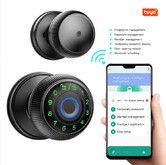 Fingerprint Door Lock,Smart Door Knob,Biometric Door Lock,with Keypad App Unlocking Keyless Entry Door Knob For Bedroom,Office Home Color Black