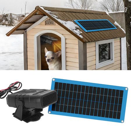 30W  Solar Panel Warm Air Heater and Cooling  Drying Fan Solar Wind Winter Car Summer  Pet House Coop Thermal Fan