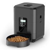 2L Automatic Wirelss Pet Feeders with Button Control for Cats and Dogs,Food Dispenser for Dry Food, Timed Cat Feeders with Memory Function,Black