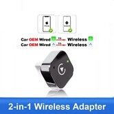 Wireless Carplay Adapter for Android iPhone Auto 2 in1 Wired to Wireless Box USB Connection For Most Car