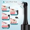 Tooth Polisher,Rechargeable Teeth Polisher with 5 Brush Heads,4 Speed Modes,Tooth Whitening Kit,3 Polish Pastes,IPX6 Waterproof Teeth Cleaning Tools,White