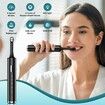 Tooth Polisher,Rechargeable Teeth Polisher with 5 Brush Heads,4 Speed Modes,Tooth Whitening Kit,3 Polish Pastes,IPX6 Waterproof Teeth Cleaning Tools,White