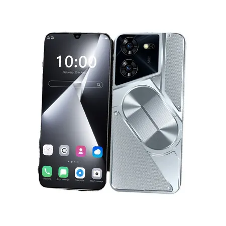P5 Pro 4G Smartphone, 6.8 inch HD Display, 8cores 6GB RAM + 128 ROM, 5000mAh Battery, 52MP+24MP Dual Camera, Android 14, Dual SIM, Face ID, Silver