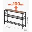 Narrow Console Sofa Table Couch Table 3-Tier for Entryway & Living Room, 1060 x 295 x 735 mm