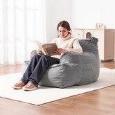 Bean Bag Chair BeanBag Sofa Chair with Armrests Plush Grey