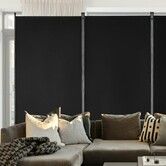 Room Divider 3 Panels Fabric Room Privacy Screen for Office Bedroom Black