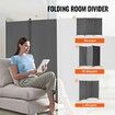 Room Divider 3 Panels Fabric Room Privacy Screen for Office Bedroom Grey