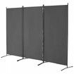 Room Divider 3 Panels Fabric Room Privacy Screen for Office Bedroom Grey